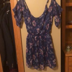 Hollister  girls blue dress with flower design